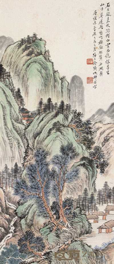 徐曦 松涧有声 立轴 68×29cm
